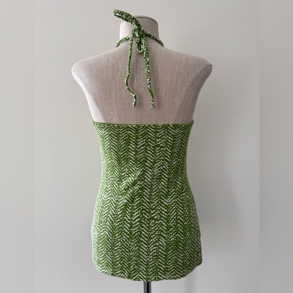 Banana Republic Green and White Patterned Halter Top - Picture 5 of 8